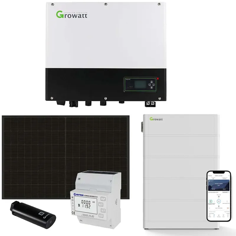 Growatt 7kWp PV Komplettanlage mit Glas Glas Modulen und 10,2kWh Speicher Sofort Bestellen