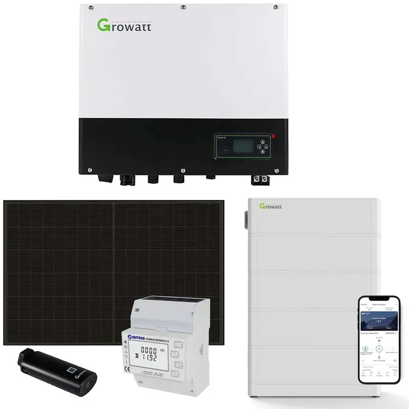 Growatt 5kWp PV Komplettanlage mit Glas Glas Modulen und 10,2kWh Speicher Angebot