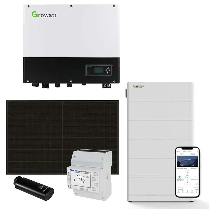 Jetzt Bestellen Growatt 6kWp PV Komplettanlage mit Glas Glas Modulen und 12,8kWh Speicher
