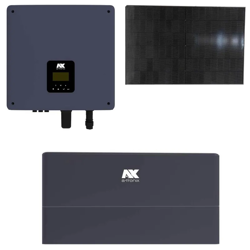 Zertifiziert a-TroniX 3kWp PV-Komplettanlage mit Glas Glas Modulen und 5,76kWh Speicher