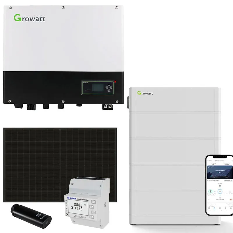 Neu Im Sortiment Growatt 4kWp PV Komplettanlage mit Glas Glas Modulen und 10,2kWh Speicher