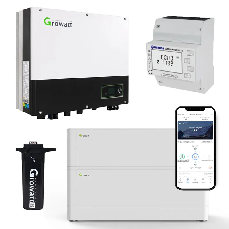 Markenprodukt Growatt SPH3000TL BL-UP 3kW Hybrid Wechselrichter mit 5.12kWh Solarspeicher-Set