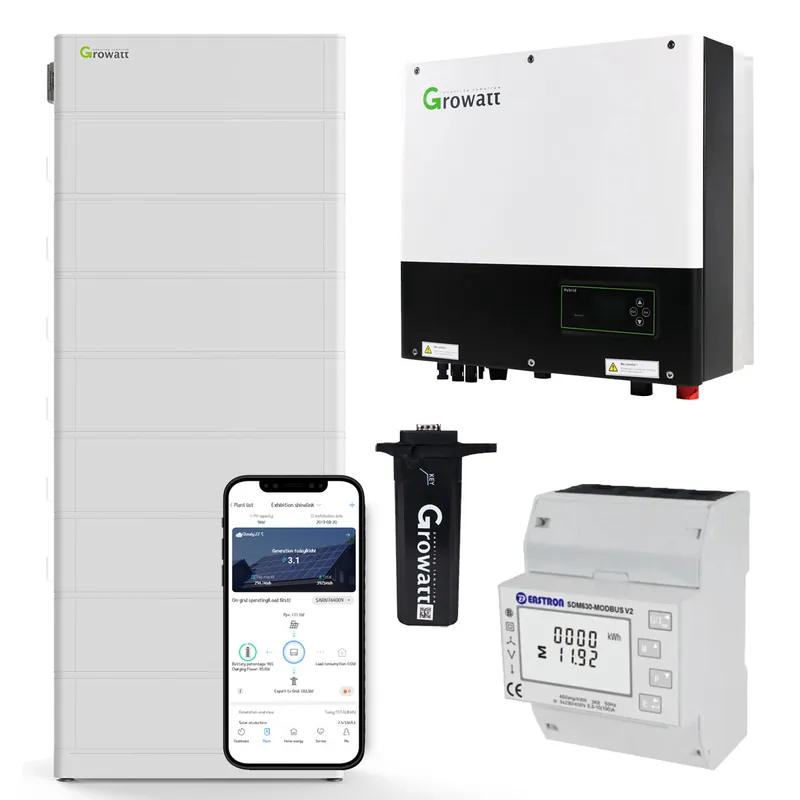 Growatt SPH6000TL3-BH-UP 6kW Hybrid Wechselrichter mit 20.4kWh Solarspeicher-Set Neue Kollektion