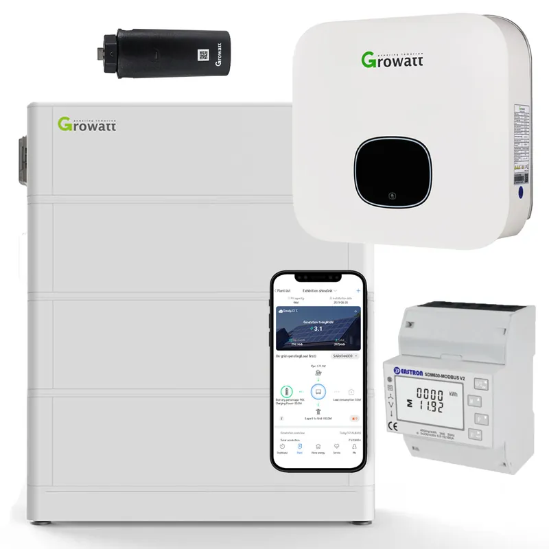 Growatt MIN 3000-XH 3kW Hybrid Wechselrichter mit 7.6kWh Solarspeicher-Set Solange Der Vorrat Reicht