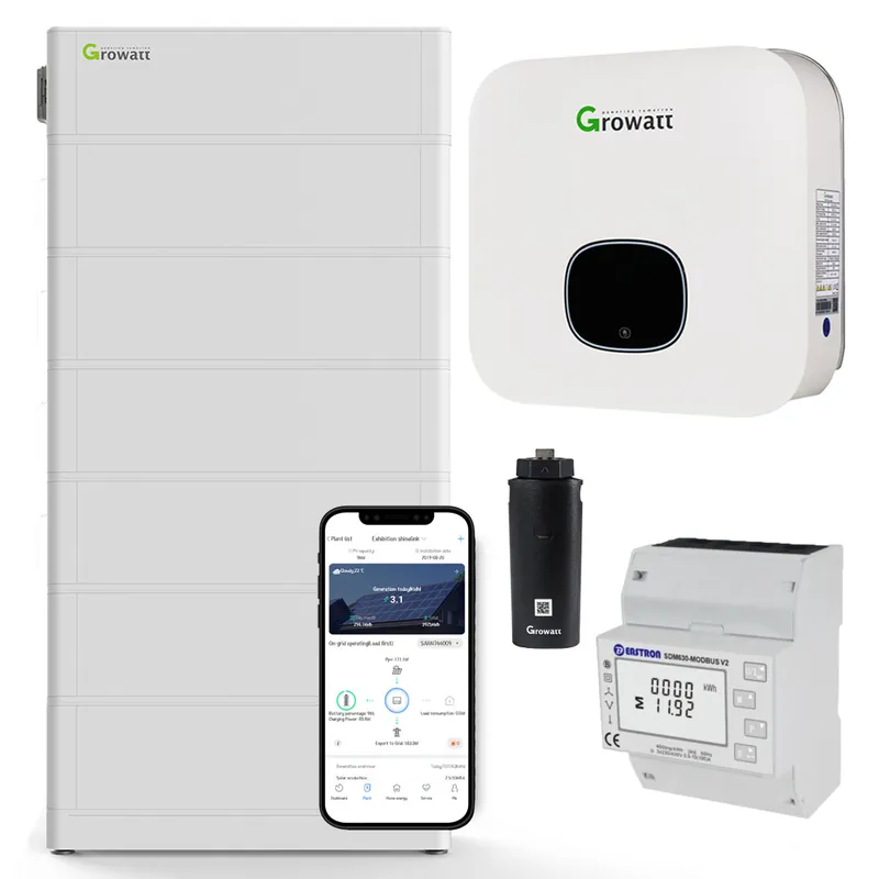 Neu Growatt MIN 4600-XH 4,6kW Hybrid Wechselrichter mit 15.3kWh Solarspeicher-Set