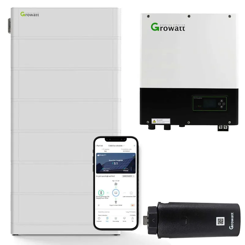 Jetzt Kaufen Growatt SPA 5000TL3 BH 5kW Batteriewechselrichter mit 15,3 kWh Solarspeicher-Set