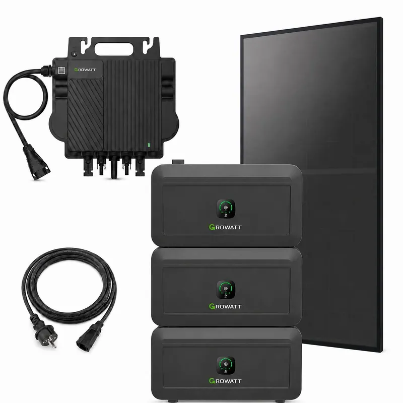 Aktuell Balkonkraftwerk 800W Premium-Komplettset mit 480 Wp Back-Contact Modul und 6144Wh Speicher