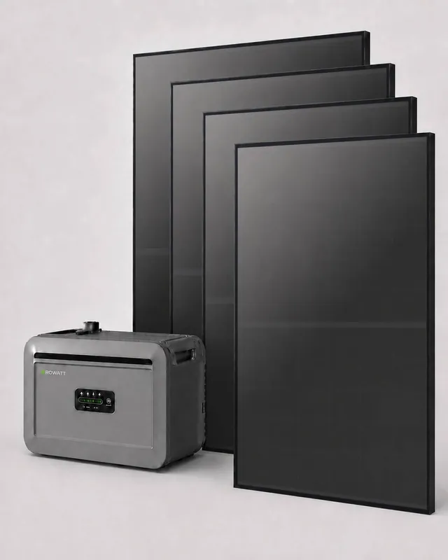 Bestseller Balkonkraftwerk 800W Premium All in One mit 1920 Wp Back-Contact Modul und 2048Wh Speicher