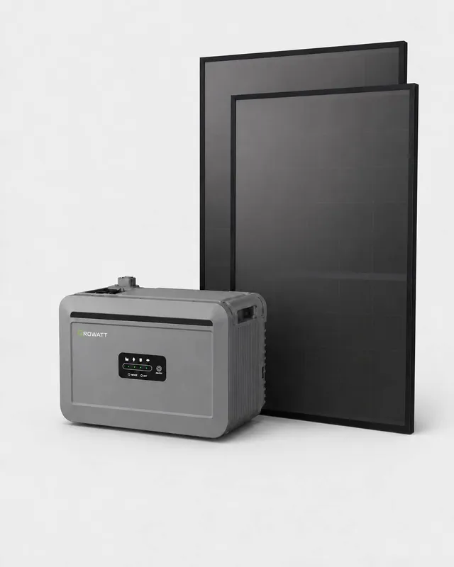 Versand Am Gleichen Tag Balkonkraftwerk 800W Premium All in One mit 960 Wp Back-Contact Modul und 2048Wh Speicher