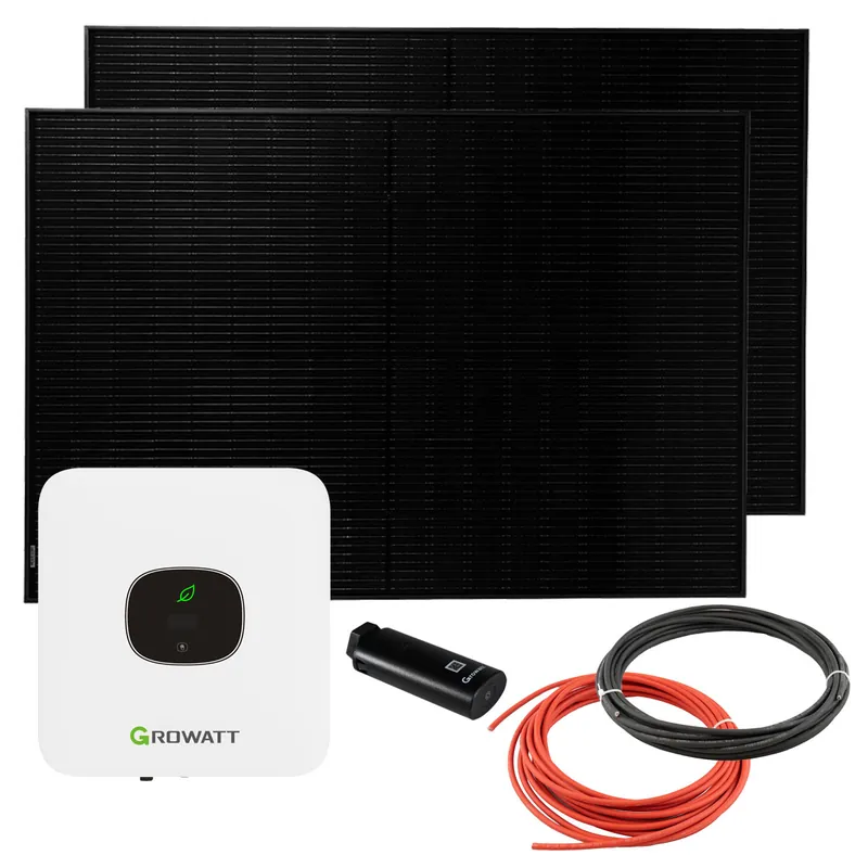 Neu Balkonkraftwerk Growatt MIC 800TL-X2 mit 800W Solarpanel und Systemsteckdose