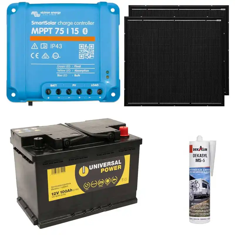 a-TroniX Solaranlage Wohnmobil 220W mit 100Ah Batterie und Victron MPPT Laderegler Kracherpreis