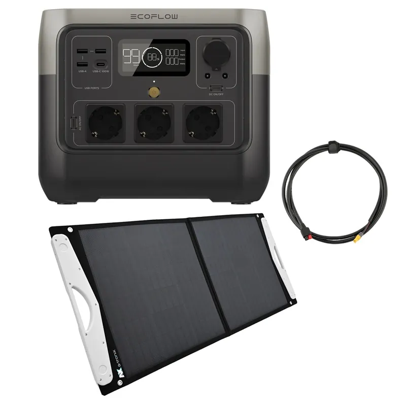 EcoFlow River 2 Pro 768Wh Powerstation mit 100W Solarpanel Markenprodukt