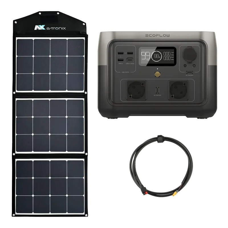 Sonderangebot EcoFlow River 2 Max 512Wh Portable Powerstation mit 100W Solarmodul