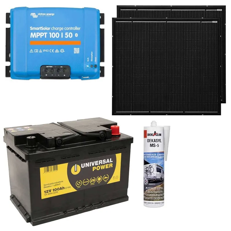 Preiswert a-TroniX Solaranlage Wohnmobil 440W mit 100Ah Batterie und Victron MPPT Laderegler