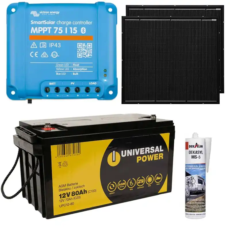 a-TroniX Solaranlage Wohnmobil 220W mit 80Ah Batterie und Victron MPPT Laderegler Schnäppchen