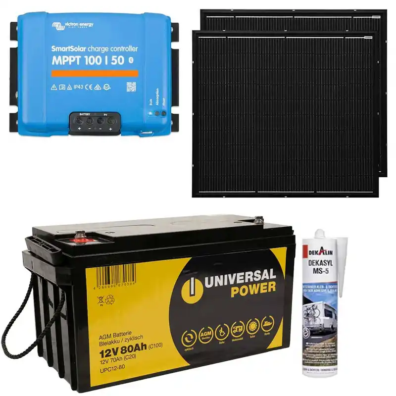 Preiswert a-TroniX Solaranlage Wohnmobil 400W mit 80Ah Batterie und Victron MPPT Laderegler