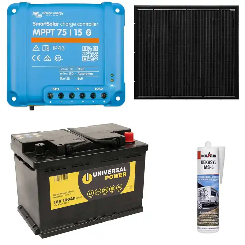 Beliebt a-TroniX Solaranlage Wohnmobil 220W mit 100Ah Batterie und Victron MPPT Laderegler