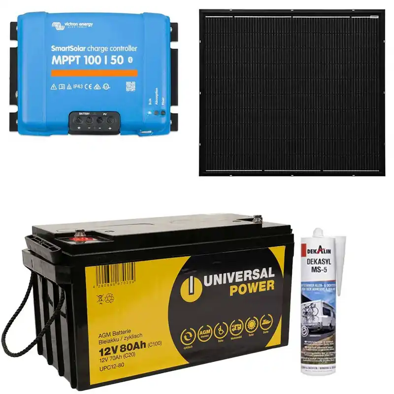 Garantierte Lieferung a-TroniX Solaranlage Wohnmobil 440W mit 80Ah Batterie und Victron MPPT Laderegler