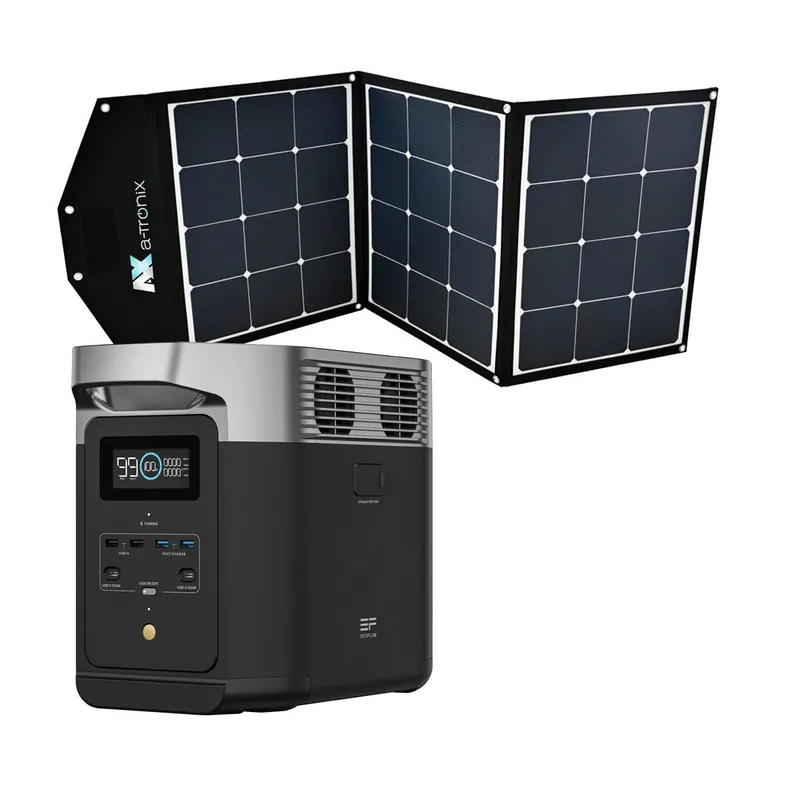 Markenprodukt Ecoflow Delta 2 1024Wh Powerstation mit a-TroniX 135W Solar Bag