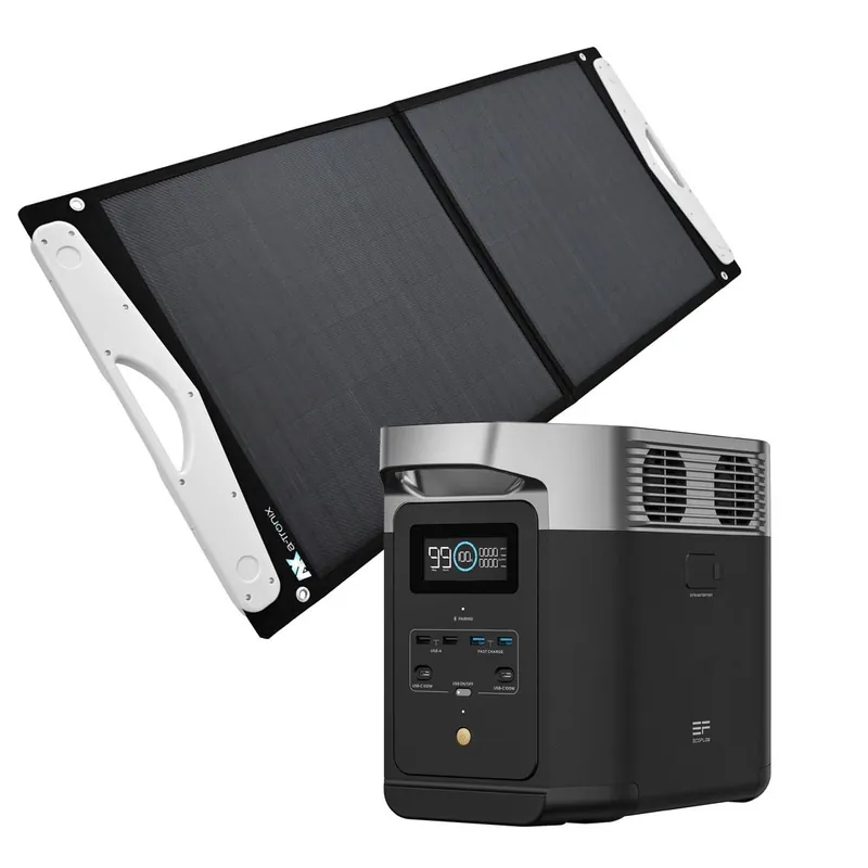 Jetzt Kaufen Ecoflow Delta 2 1024Wh Powerstation mit a-TroniX 100W Solar Bag Vario