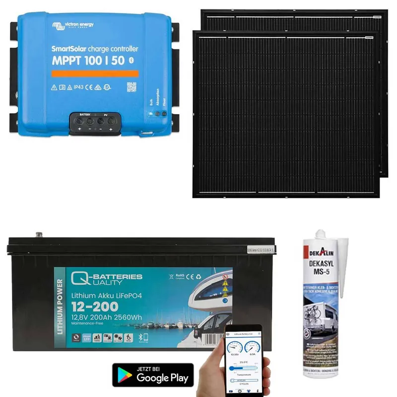 a-TroniX Solaranlage Wohnmobil 440W mit 200Ah Lithium Batterie und Victron MPPT Laderegler Saisonangebot