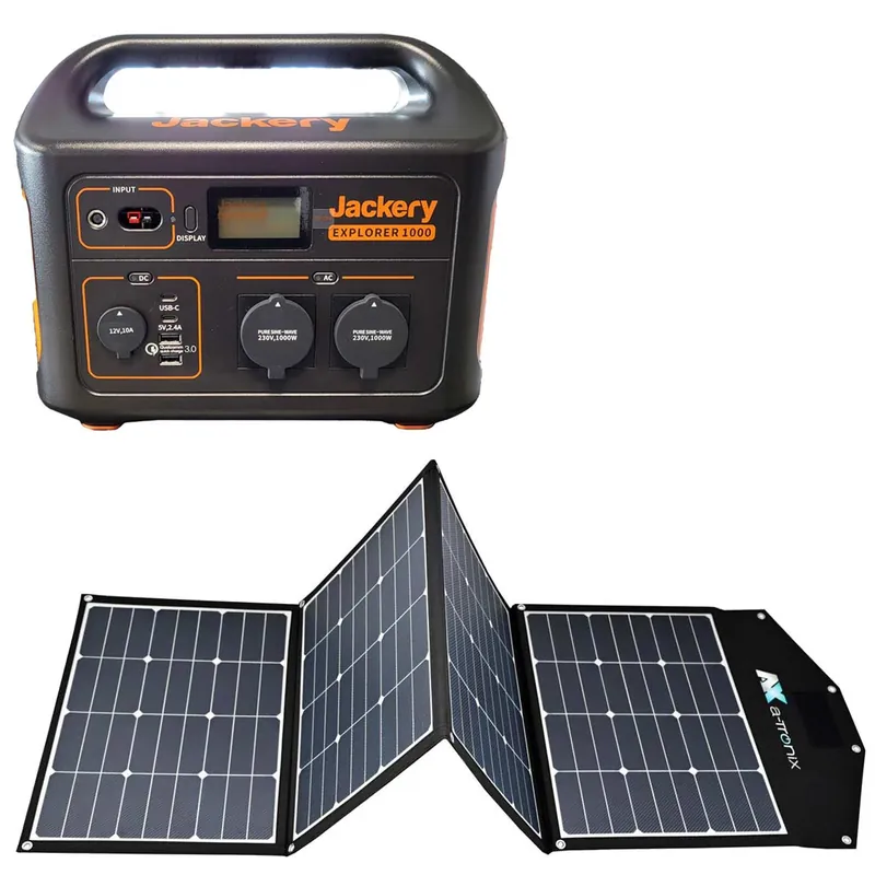 Online Kaufen Jackery Explorer 1000 1002Wh Portable Powerstation mit Solar Bag 180W faltbares Solarmodul