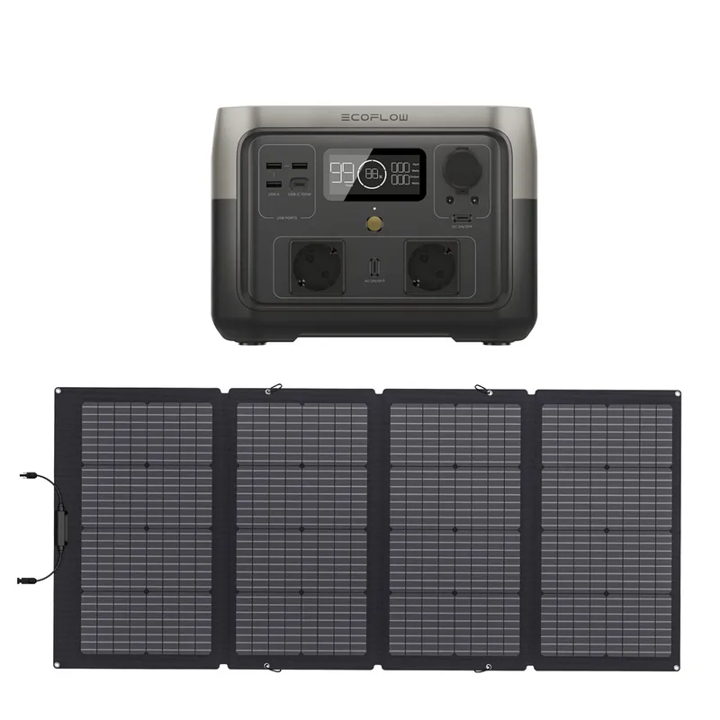 EcoFlow River 2 Max 512Wh Portable Powerstation mit 220W Solarmodul Expressversand