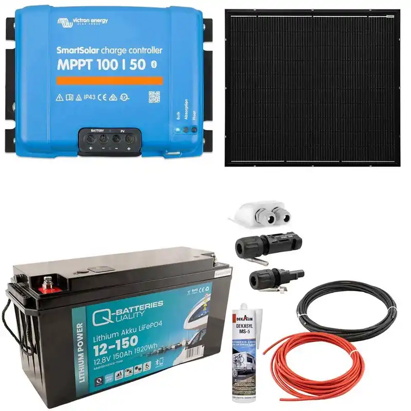 Schneller Versand a-TroniX Solaranlage Wohnmobil 440W mit 150Ah Lithium Batterie und Victron MPPT Laderegler