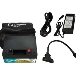 Q-Batteries 12Lith-18 Lithium Akku Pack Golf 12,8V 18Ah 230,4Wh inkl. Ladegerät + Tasche Top-Preis