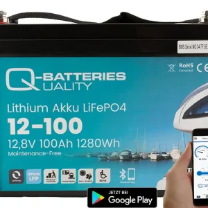 Q-Batteries Lithium Akku 12-100 12,8V 100Ah 1280Wh LiFePO4 Batterie mit Bluetooth  Heizung Angebot