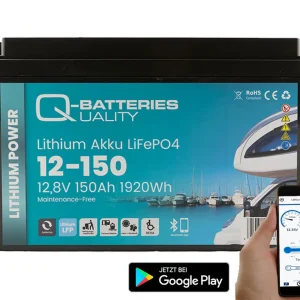 Q-Batteries Lithium Akku 12-150 12,8V 150Ah 1920Wh LiFePO4 Batterie mit Bluetooth Solange Der Vorrat Reicht