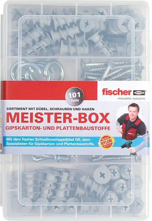 Dübelbox Gipskarton inkl. Schrauben + Haken, 101-teilig Online Kaufen