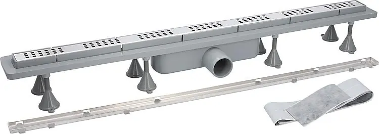 Duschrinne Basicflow Länge 500mm mit Abdichtungsfolie 700x250mm inkl. 2x Rost Neu Im Sortiment