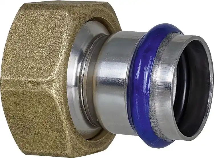 Edelstahl Anschlussverschr. flachdichtend 15mm x 3/4" V-Kontur mit Dichtung Schneller Versand
