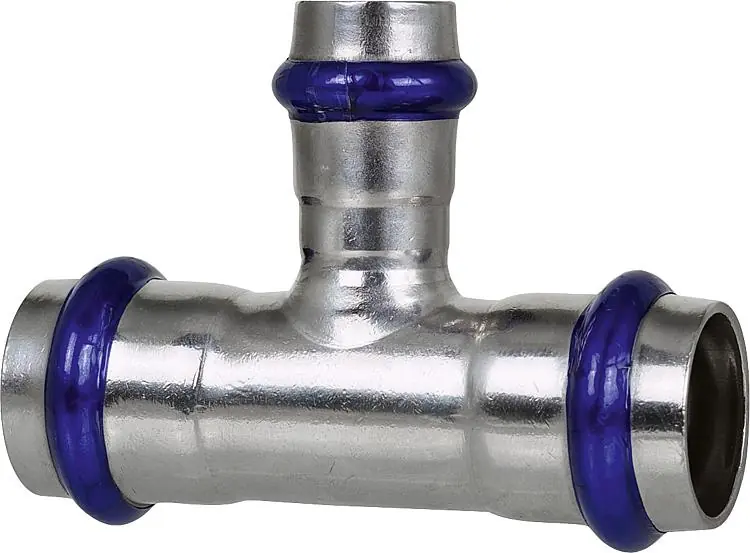 Direktkauf Edelstahl Pressfitting T-Stück reduziert 28x22x28mm V-Kontur