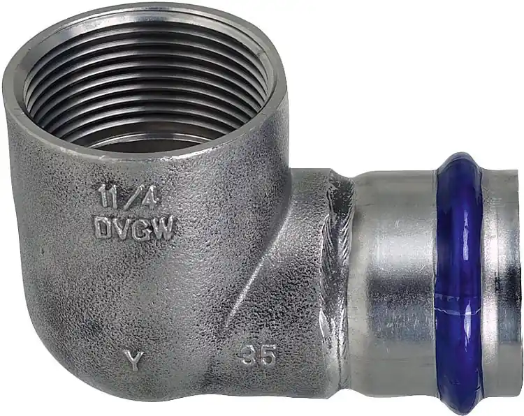 Edelstahl Übergangswinkel 90° mit IG 15mm x 1/2" (DN15) V-Kontur Beliebt