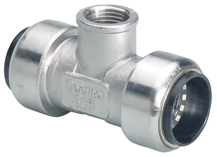 Neu Edelstahl-Steckfitting T-Stück (i/IG/i)15x1/2x15 mm