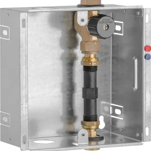 Jetzt Kaufen Einbaukasten Wasserzähler DN20(3/4"), 1xRotguss Ventil Passstück 110mm, ohne Abd