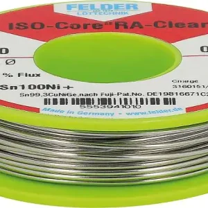 Sofort Bestellen Elektronik-Lötdraht, ISO-Core "RA-Clear", Sn100Ni+, 2,2 % Flussmittelanteil, 1,00 mm, 0,100 kg