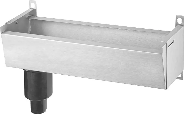 Direktkauf Entleerrinne L=400mm, Edelstahl, mit Siphon DN40, verstellbarer Wandabstand