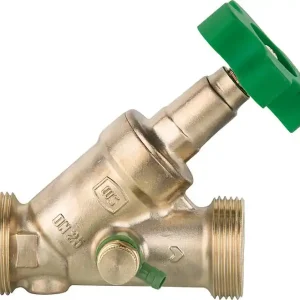 Geprüft Freistromventil WS DN15(1/2") nichtst.Spindel mit Entl.DN20 (3/4")AG,flachd.