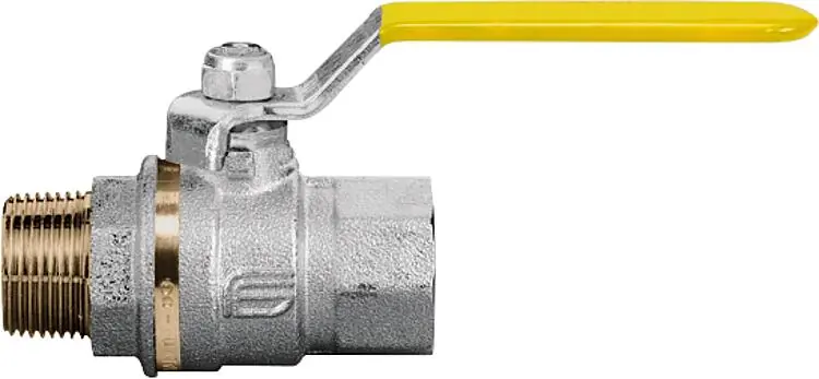 Abverkauf Gas-Kugelhahn ATHENA, Messing, AG/AG mit Stahl-Handhebel DN32 (1 1/4")