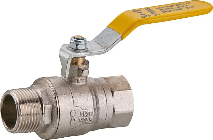 Neu Im Sortiment Gas-Kugelhahn aus Messing mit vollem Druchgang 1" IG x AG
