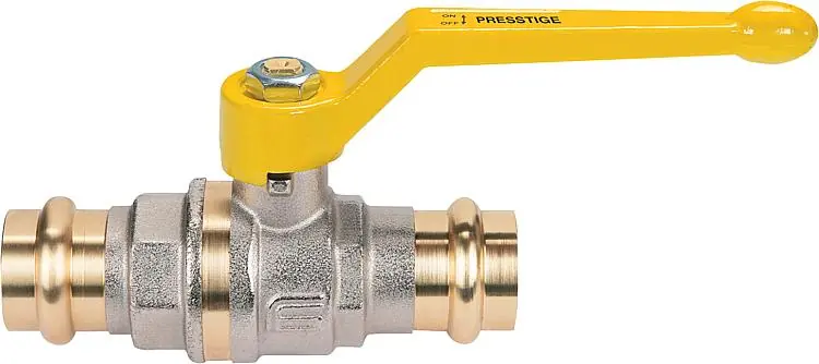 Gas-Kugelhahn mit Pressanschluss aus Messing 35 x 35 Aktuell