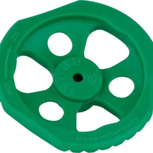 Top-Seller Handrad D=55mm, SW6 zu DN15 (1/2")-DN (3/4") Oberteile Farbe grün