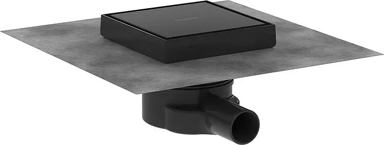 Angebot Hansgrohe RainDrain Point Komplettset Punktablauf Mattschwarz / befliesbar, 150x150