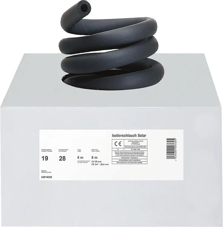 Neue Ware Hochtemperatur Solarisolierung 35-19 Ø35mm, Dämmdicke 19mm, Länge 8m, endlos