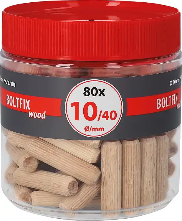 Preisreduziert Holzdübel TOX Boltfix wood 10x40 mm, Riffeldübel massive Buche VPE 80