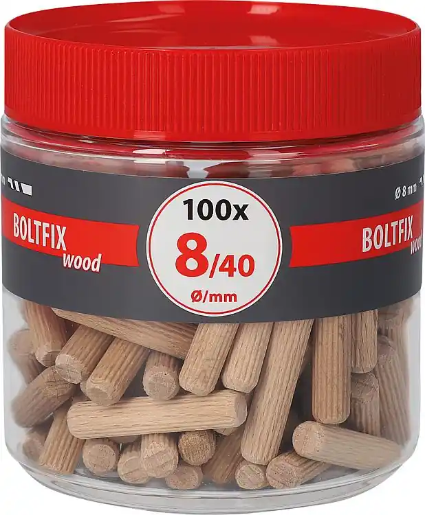 Holzdübel TOX Boltfix wood 8x40 mm, Riffeldübel massive Buche VPE 100 Meistverkauft