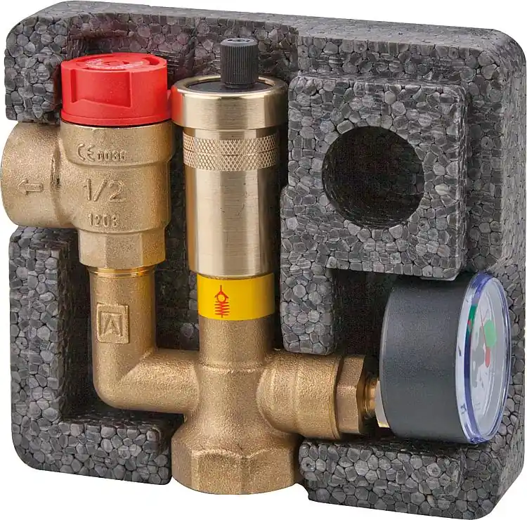 Kesselsicherheitsgruppe MINI, bis 50 kW, DN25(1") mit Isolierung, Sicherheitsventil 3 bar Bestseller